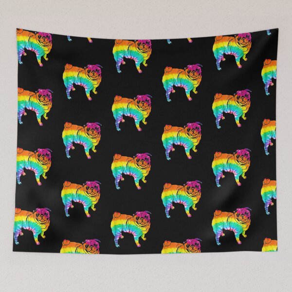 Item preview, Tie Dye Rainbow Pug designed and sold by pugmom4.