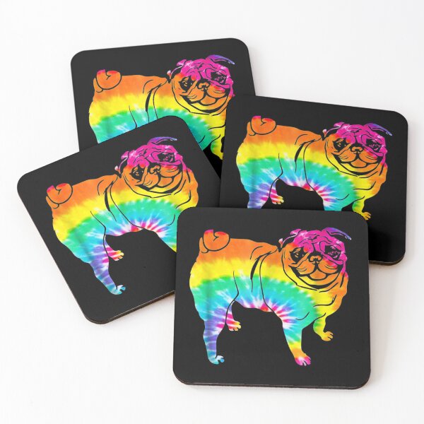 Item preview, Tie Dye Rainbow Pug designed and sold by pugmom4.
