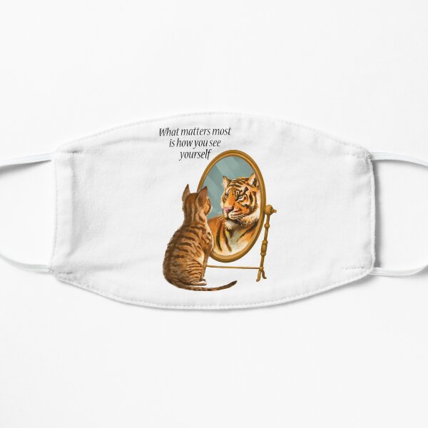 Cat and Tiger Mirror Message Flat Mask