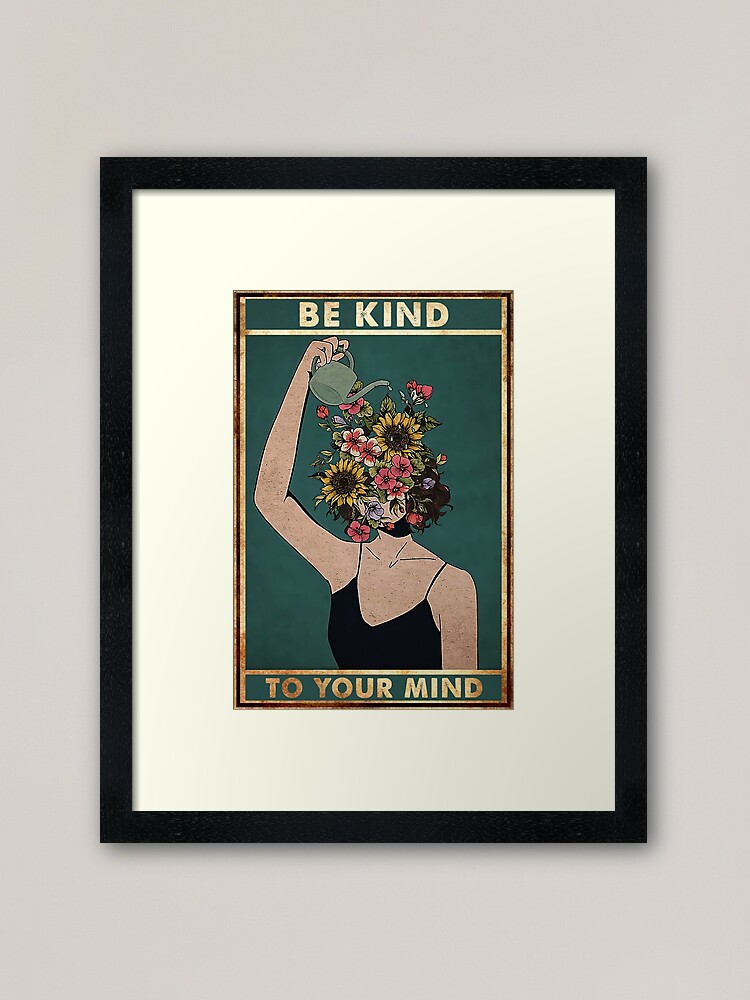 Thumbnail 1 of 7, Framed Art Print, Vintage Be Kind To Your Mind designed and sold by LuvSeven.