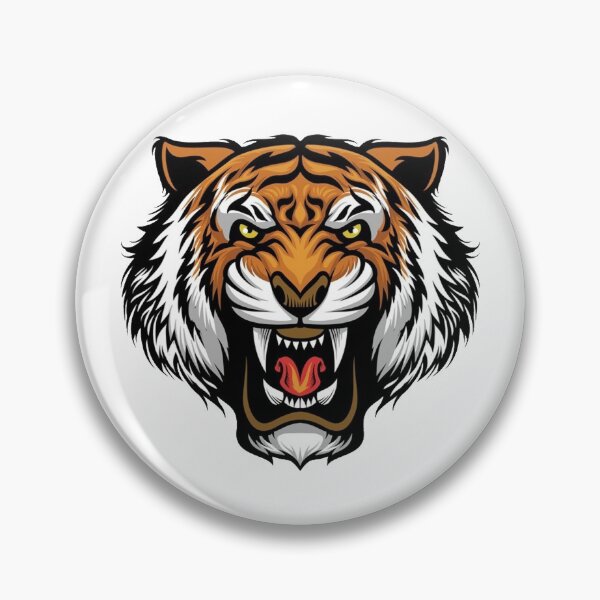 Item preview, angry tiger head mascot designed and sold by romio006.