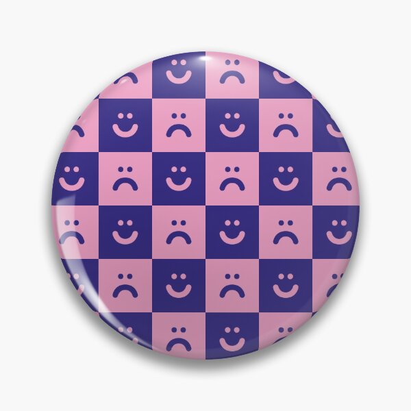 Item preview, purple and soft pink checkered smilie Pattern designed and sold by ZANGRAM.