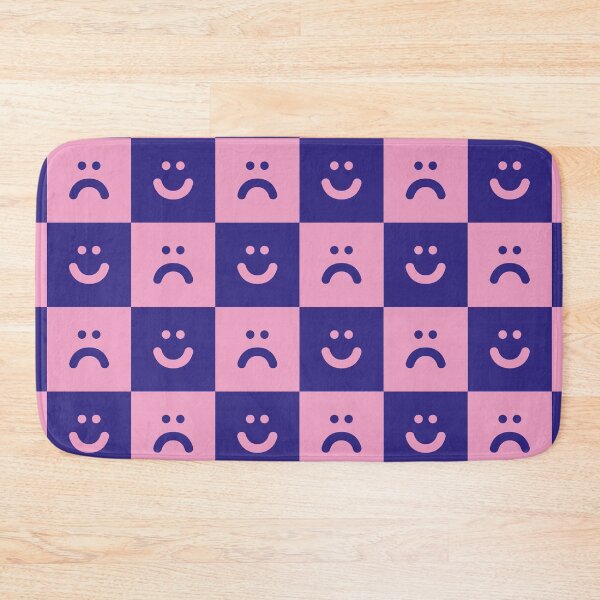 Item preview, purple and soft pink checkered smilie Pattern designed and sold by ZANGRAM.