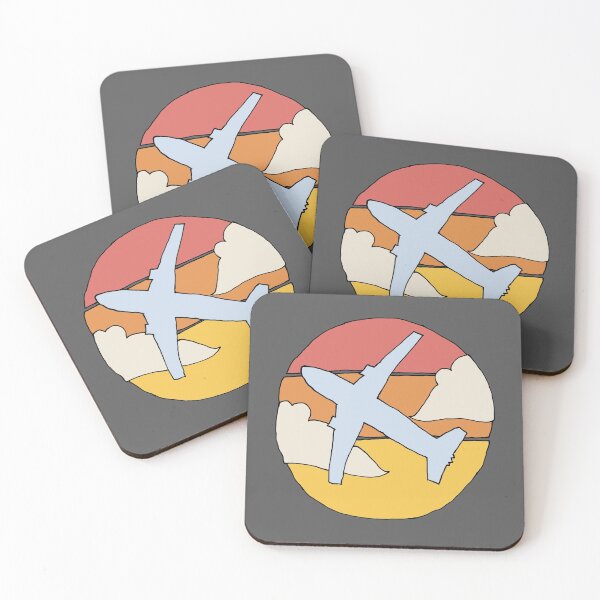 Item preview, Airplane Over Retro Sunset - Red designed and sold by Chubuter.