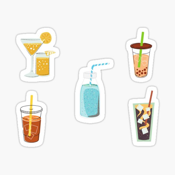 Item preview, Milk Tea and Juice Pack designed and sold by stickerscorner.