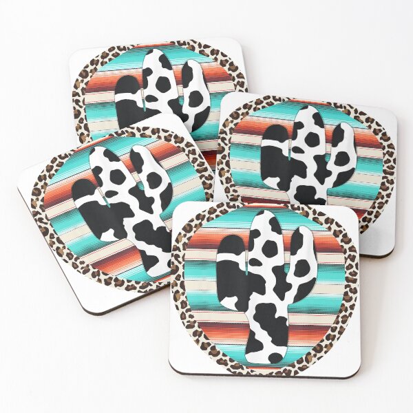 Item preview, Funny Serape cow print Cactus Leopard print Turquoise  designed and sold by anesabaeley.