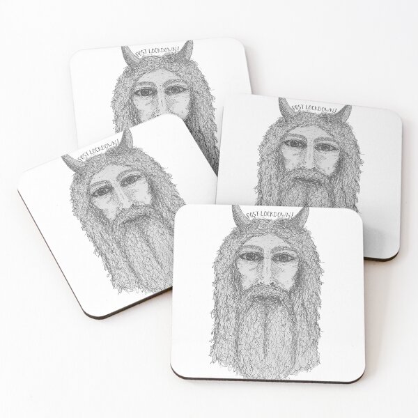 Item preview, After lockdown man with beard, post lockdown wild man with beard, cave man  designed and sold by Peskypixi.