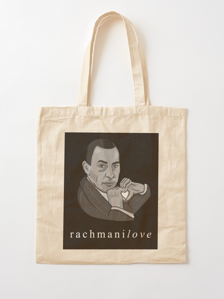 Alternate view of Rachmaninov "RachmaniLOVE" classical composer funny Tote Bag