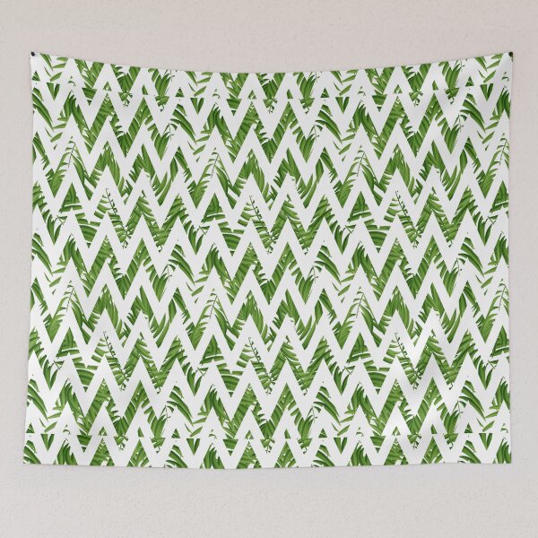 Item preview, Tropical Palm Leaves Zig Zag Pattern with White Background designed and sold by cgroenewald.