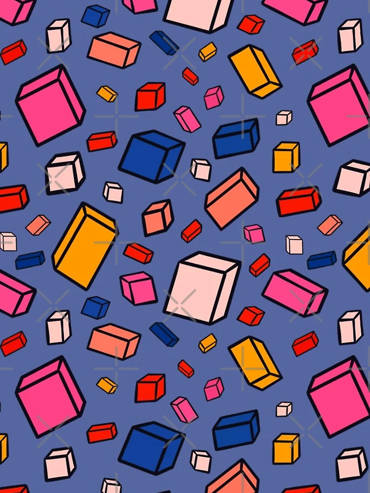 Thumbnail 4 of 4, iPhone Case, Colorful Block Pattern on Blue designed and sold by OneLook.
