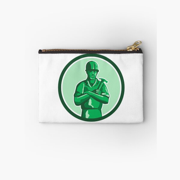 Item preview, Green Builder Holding Hammer Circle Retro designed and sold by patrimonio.