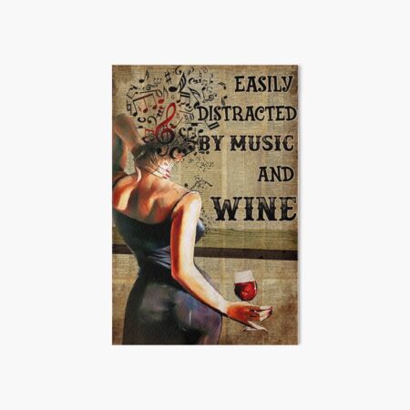 Item preview, Vintage Easily Distracted By Music And Wine designed and sold by LuvSeven.