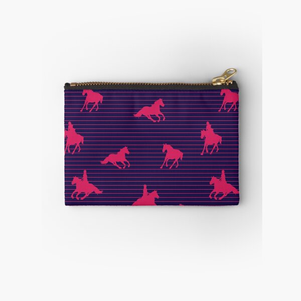 Item preview, Horses Raspberry Stripe on Navy  designed and sold by Redhillcreative.