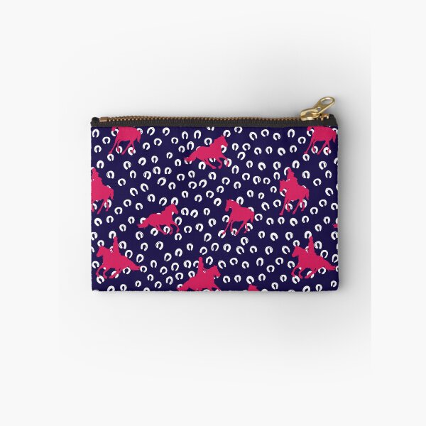 Item preview, Caballos Frambuesa sobre azul marino designed and sold by Redhillcreative.