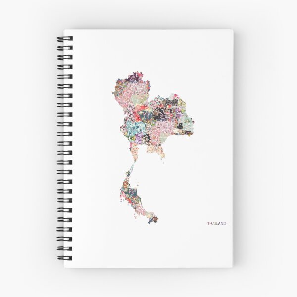 Aperçu de l'œuvre Carte de la Thaïlande créée et vendue par FlowersMaps.