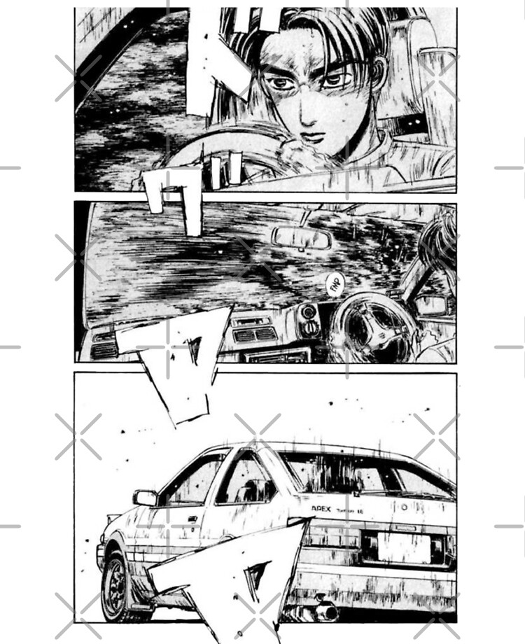 Initial D Manga Panel AE86 VS RX7 Art Board Print for Sale by