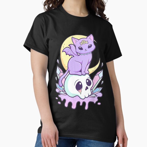 Item preview, Kawaii Pastel Goth Cute Creepy Witchy Cat and Skull designed and sold by FredericDuval.