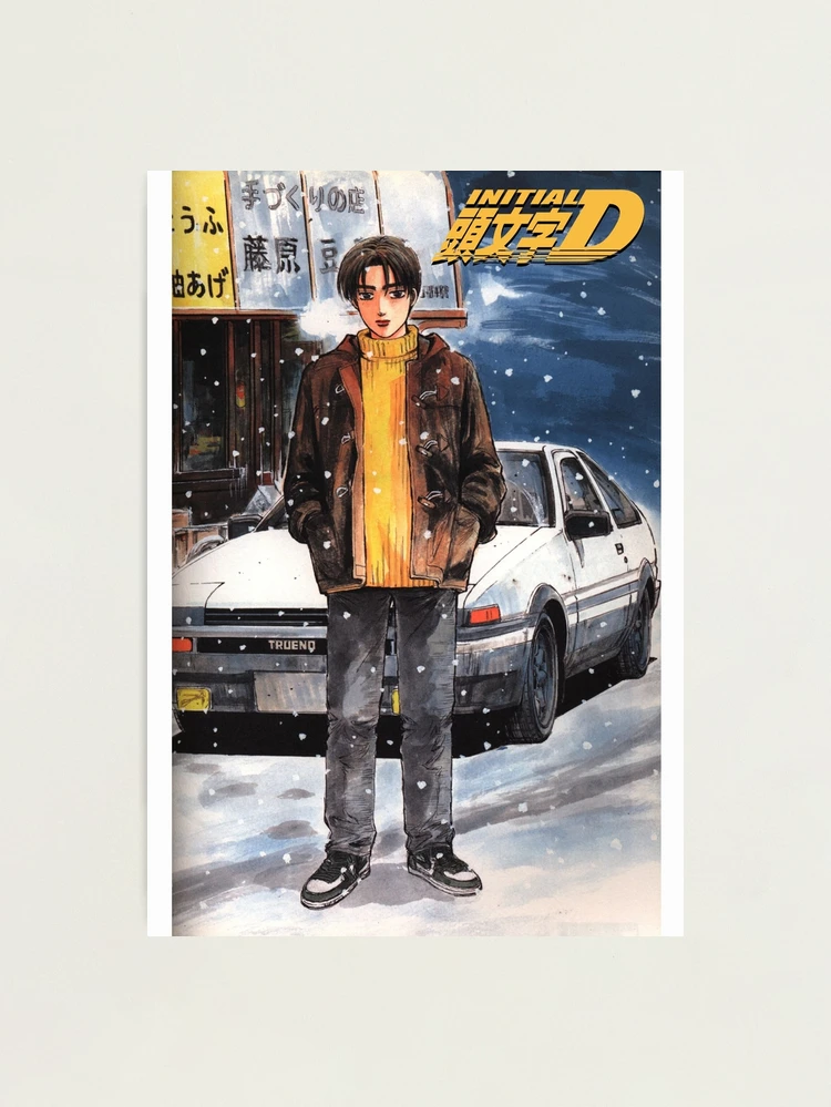 Initial D Manga Takumi Fujiwara Snow | Photographic Print