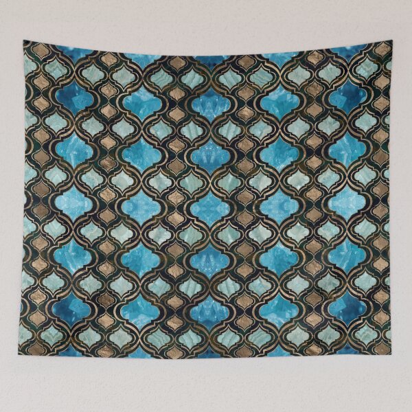Item preview, Moroccan trellis Blue Crystal Textures designed and sold by k9printart.