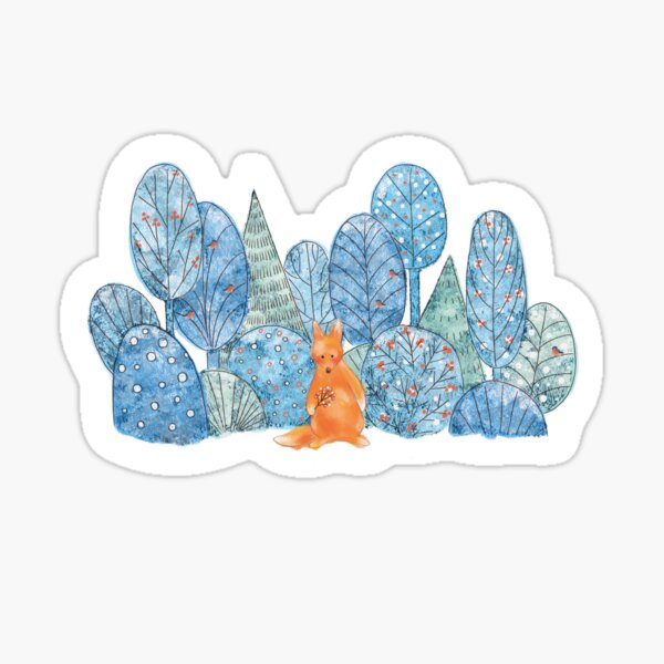 Item preview, Little fox in a snowy forest designed and sold by Dyomina.