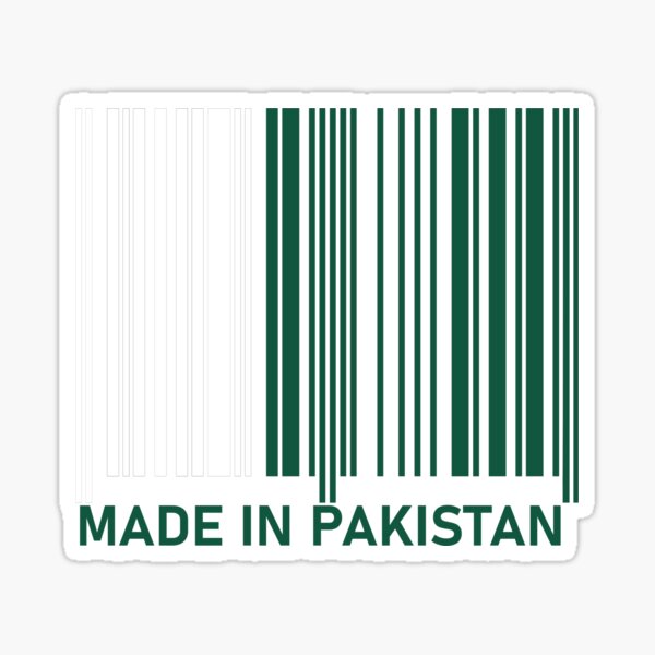 "Made In Pakistan Pakistani Flag Barcode" Sticker for Sale by Twarrior Redbubble
