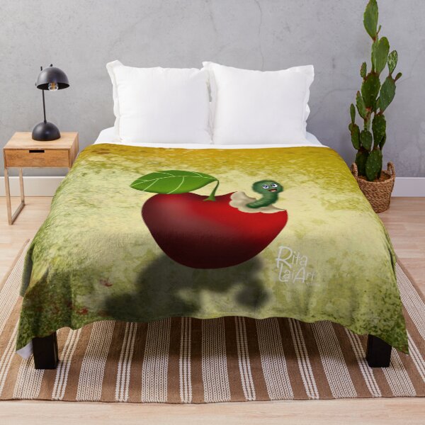 Item preview, An Apple a Day, A Worm a Day designed and sold by RitaLaiArt.