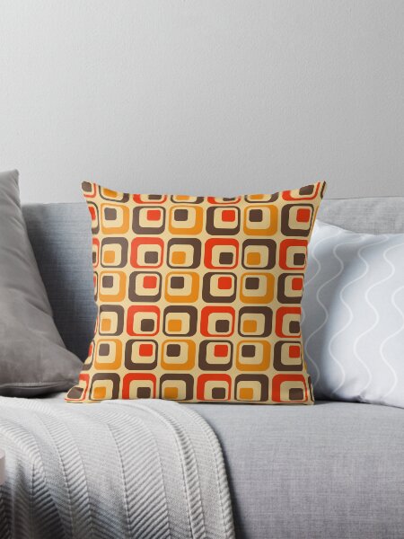 Item preview, 60's 70's Retro Squares Pattern - Red, Brown & Orange designed and sold by ZoollGraphics.