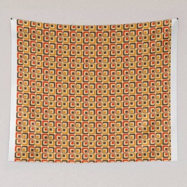 Item preview, 60's 70's Retro Squares Pattern - Red, Brown & Orange designed and sold by ZoollGraphics.