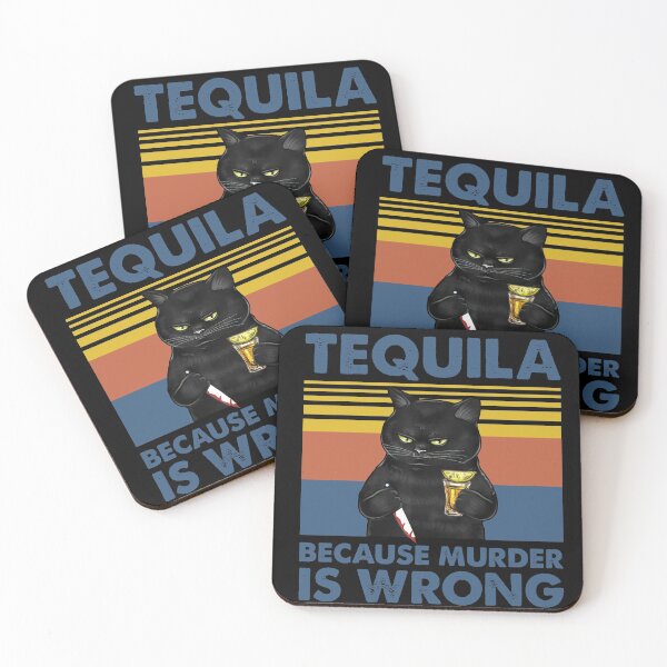 Item preview, Tequila Because Murder Is Wrong Funny Murderer Cat Shirt designed and sold by Skechers7654.