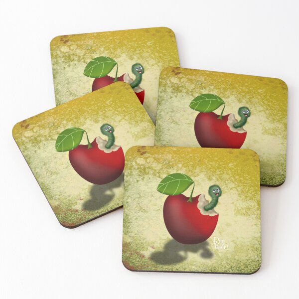 Item preview, An Apple a Day, A Worm a Day designed and sold by RitaLaiArt.
