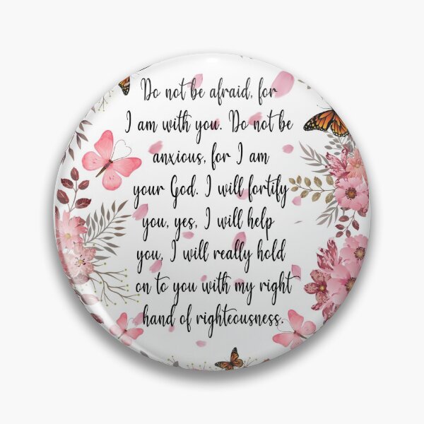 Artikelvorschau, Jesaja 41:10 - Pastellblumen und Schmetterlinge entworfen und verkauft von Exploring Religions Gift Shop.