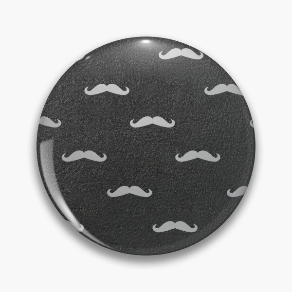 Item preview, Metallic mustache pattern on black leather designed and sold by IONcreatION.