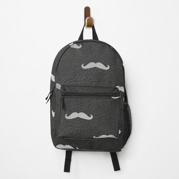 Item preview, Metallic mustache pattern on black leather designed and sold by IONcreatION.