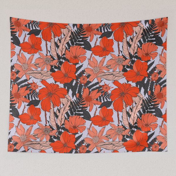 Item preview, Red poppy bloom farmhouse designed and sold by Milatoo.