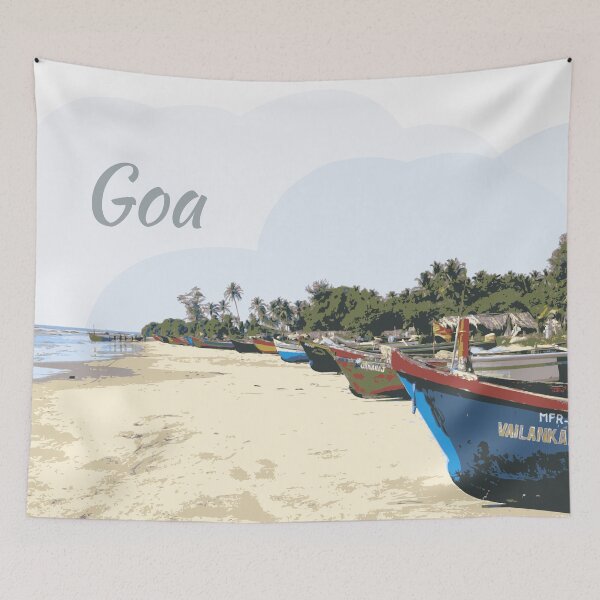 Item preview, Goa Beach Fishing Boats designed and sold by TheJoeyStudio.