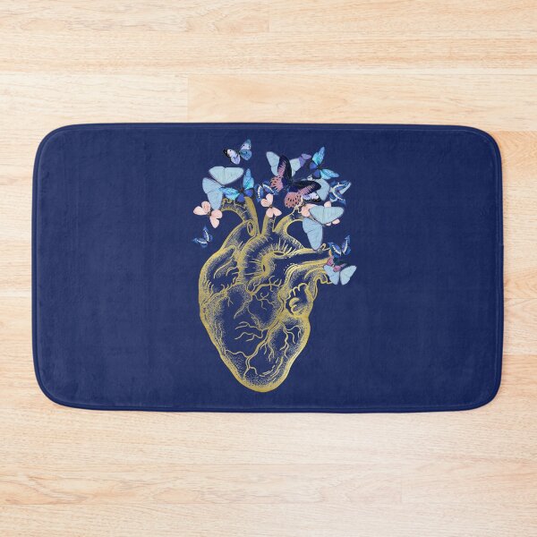Item preview, human heart with blue butterflies, watercolor style, anatomy art designed and sold by Collagedream.