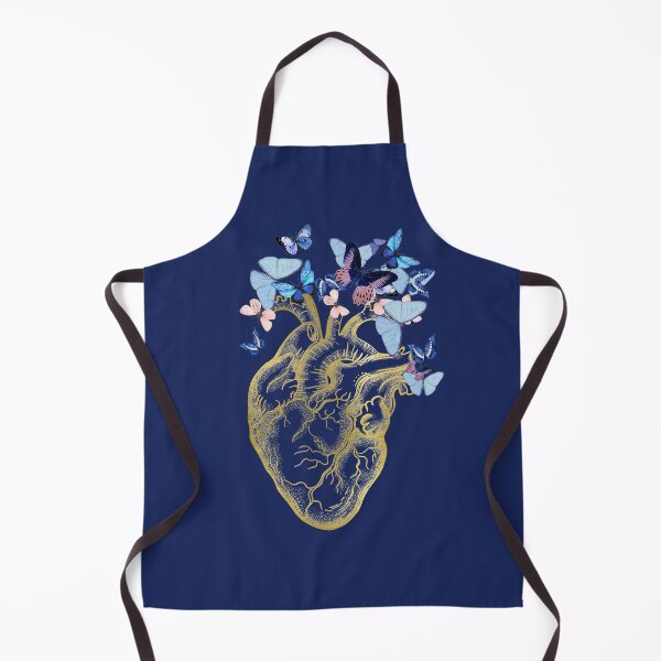 Item preview, human heart with blue butterflies, watercolor style, anatomy art designed and sold by Collagedream.