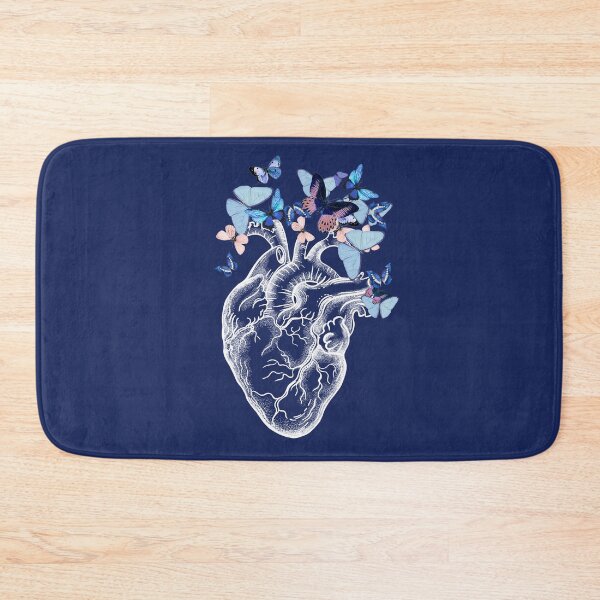 Item preview, Copy of human heart with blue butterflies, watercolor style, anatomy art designed and sold by Collagedream.
