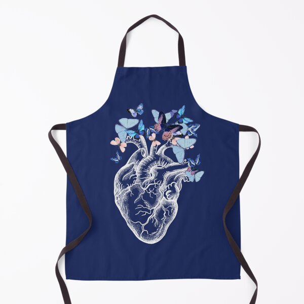 Item preview, Copy of human heart with blue butterflies, watercolor style, anatomy art designed and sold by Collagedream.