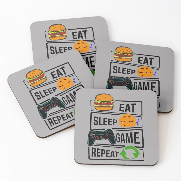 Item preview, Funny Eat Sleep Game Repeat illustration for Gamers designed and sold by KO-Design.