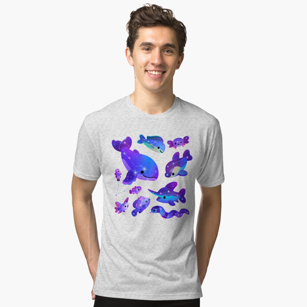 Vista previa del artículo con la obra «Camiseta de tejido mixto», diseñado y vendido por pikaole.
