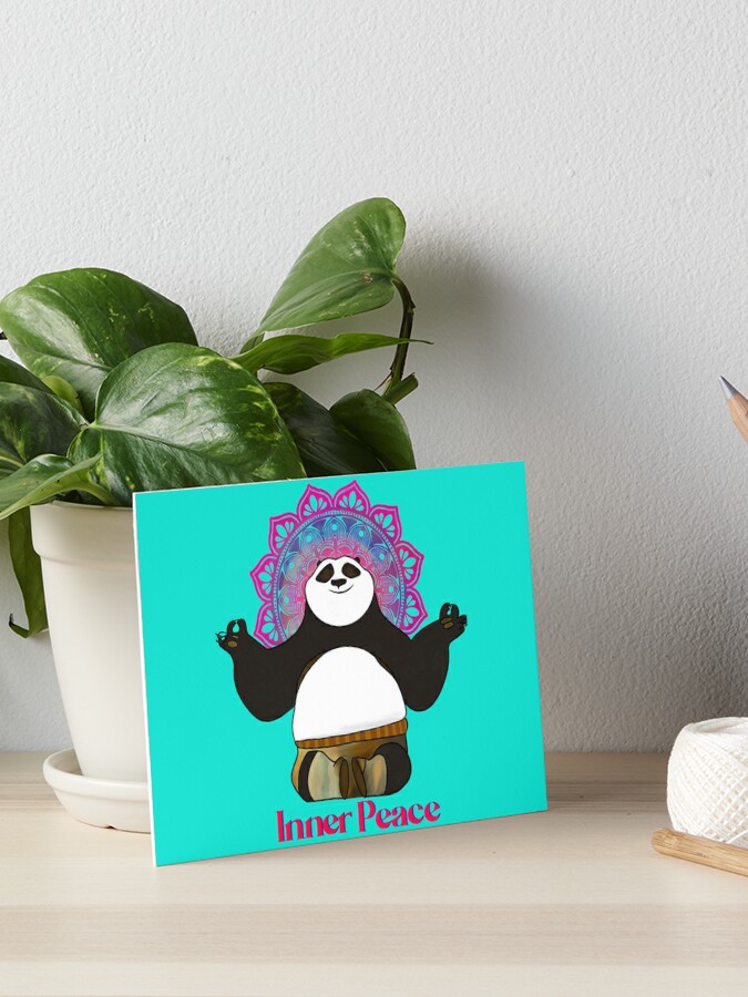 Cute Yogi Kung Fu Panda Bear- Meditate | Art Board Print