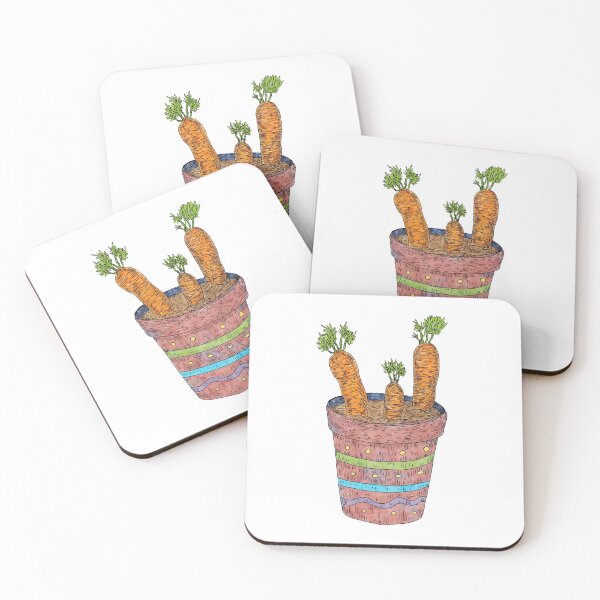 Item preview, Carrots grow in a pot. Painting with watercolor and ink  designed and sold by Yovin11.