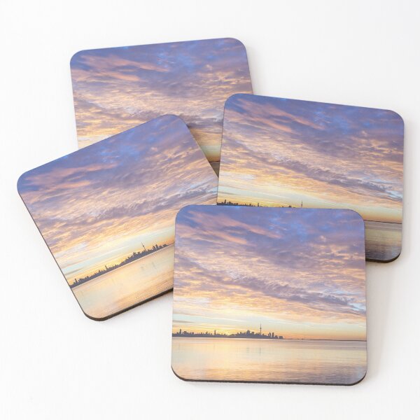 Item preview, Feathers Ripples and Glow - Glorious Multicolored Dawn over Toronto Skyline designed and sold by Georgia Mizuleva.