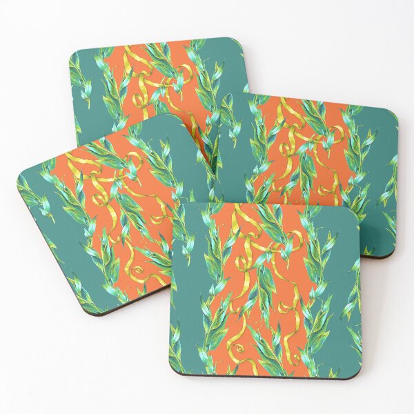 Item preview, Ornament with willow leaves in rococo style (bright colours) designed and sold by Irina Ivanova.