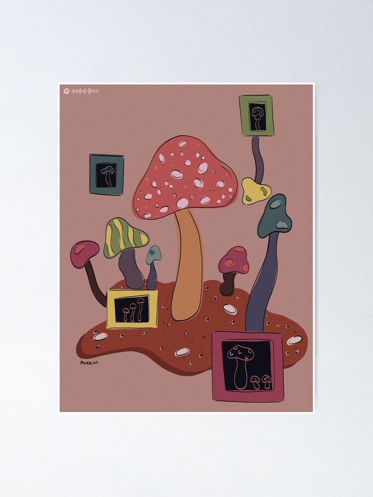 "cute pastel aesthetic mushroom art print" Poster for Sale by phreja