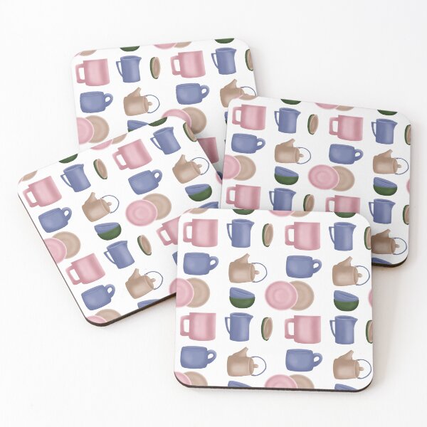 Item preview, Pattern with ceramic dishes: cups, teapots, saucers. designed and sold by Aksena.