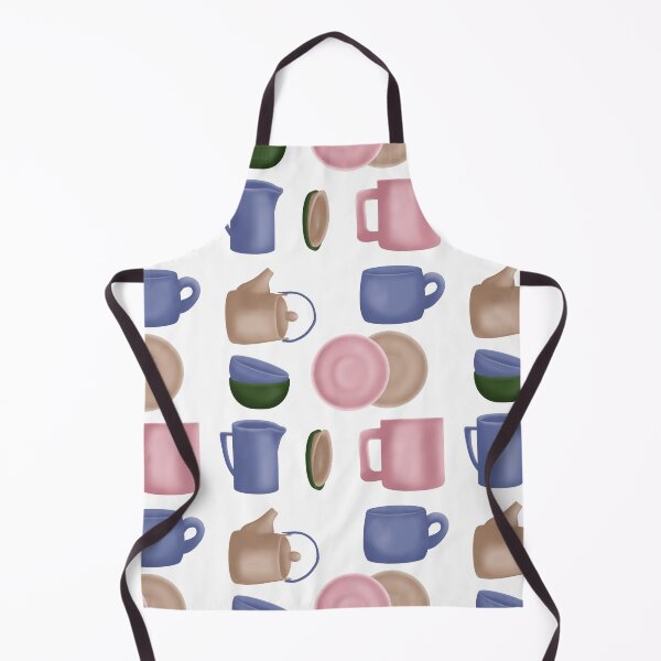 Item preview, Pattern with ceramic dishes: cups, teapots, saucers. designed and sold by Aksena.