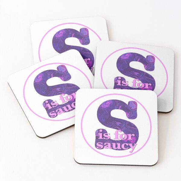 Item preview, Purple letter ‘S is for saucy’ cool saying monogram designed and sold by AMSonArt.