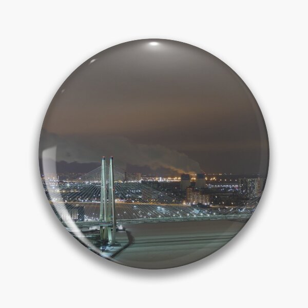 Item preview, cable-stayed bridge of St. Petersburg illuminated at night designed and sold by mrivserg.